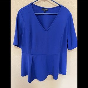 Lane Bryant Blue Peplum Top